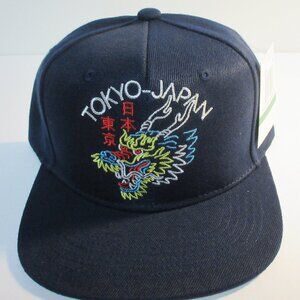 Tokyo Japan Dragon Snapback Hat Blue One Size Embroidered Ring Of Fire NEW